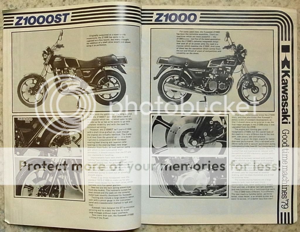 KAWASAKI NEWS MOTORCYCLES Sales Brochure 1978 Z1300 Z1000ST Z650SR